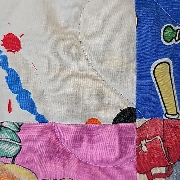 Quilted Patchwork Handmade Pillow Shams Pillowcases Set of 2 Ruffle Multi-Color - Picture 6 of 8